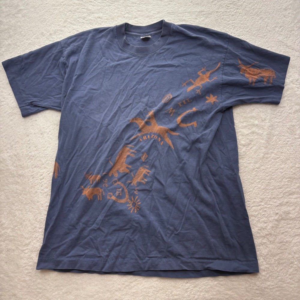 Vintage Fruit of the Loom Arizona Southwest Graphic T-Shirt XL Blue 90s USA
